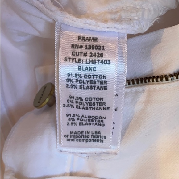 Frame Women's Lhst403 Le High Straight White jeans - Picture 8 of 10